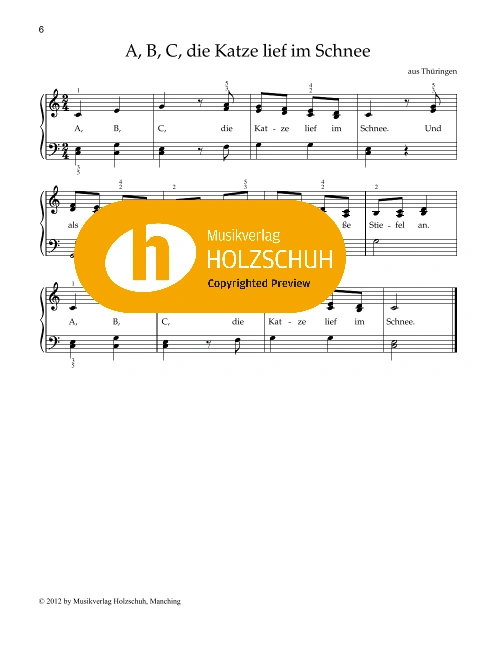 A, B, C, die Katze lief im Schnee